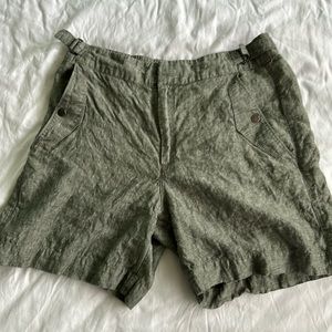 Athleta Voyager Linen Shorts Green Size 12